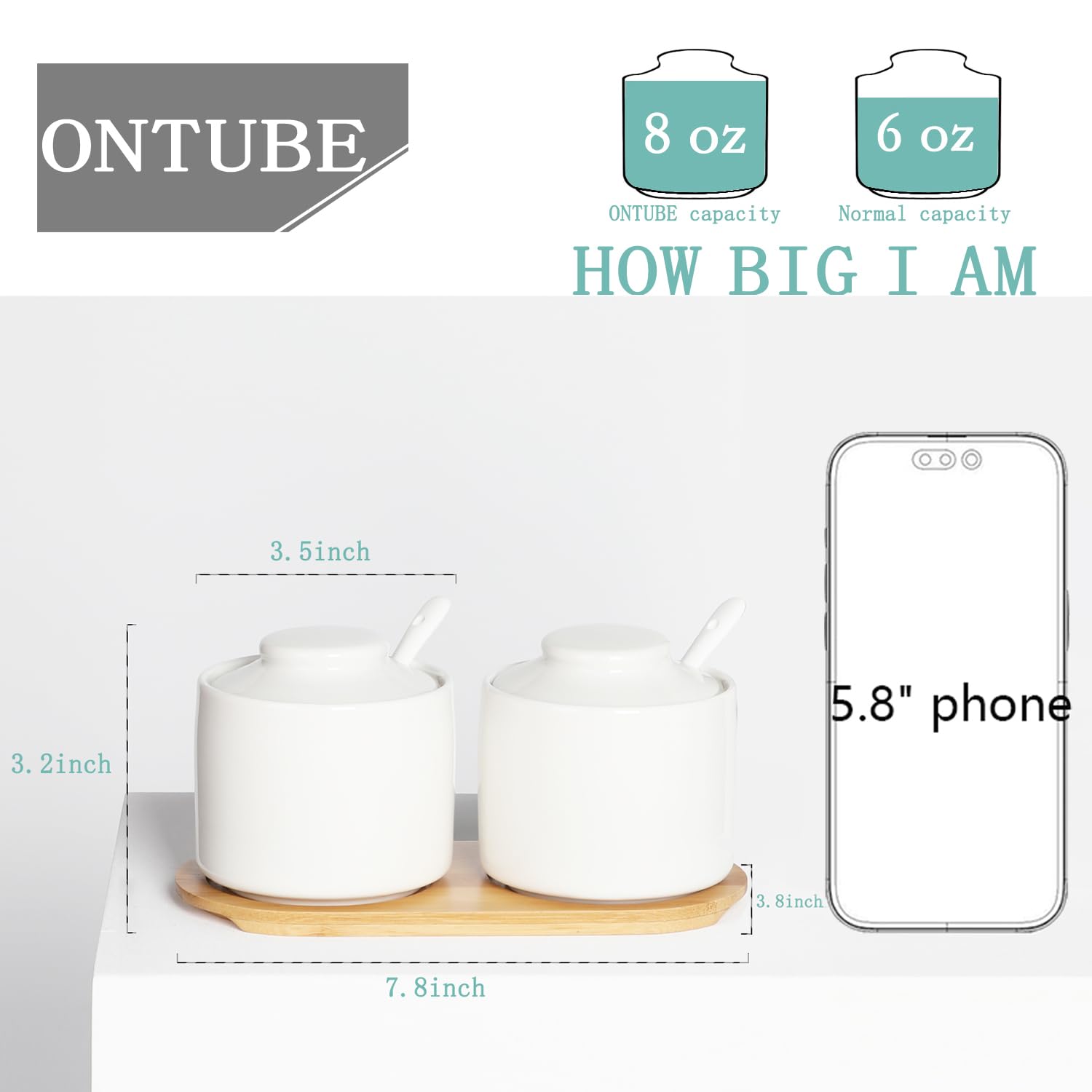 ONTUBE sugar bowl lid cutout close-up showing easy spoon access and tidy storage.