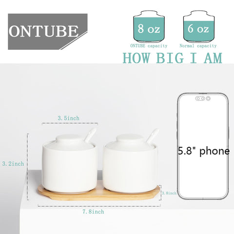 ONTUBE sugar bowl lid cutout close-up showing easy spoon access and tidy storage.