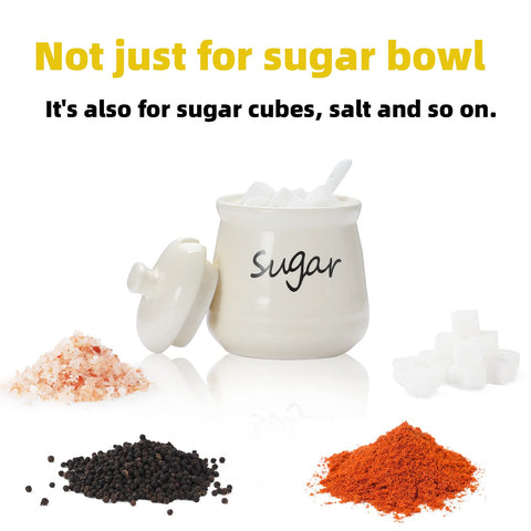 ONTUBE sugar bowl lid on with spoon ready to serve.