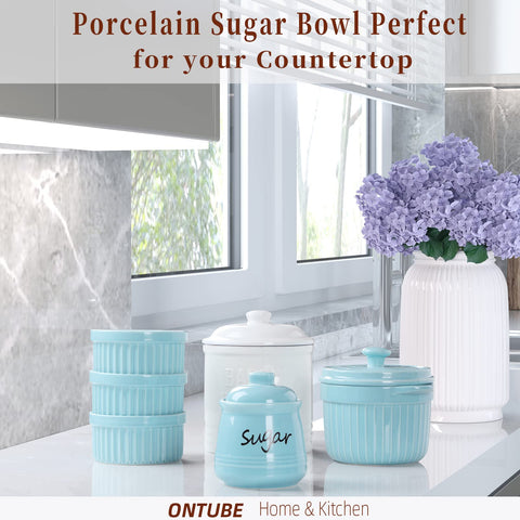 Compact ONTUBE 12oz sugar bowl fits small countertops