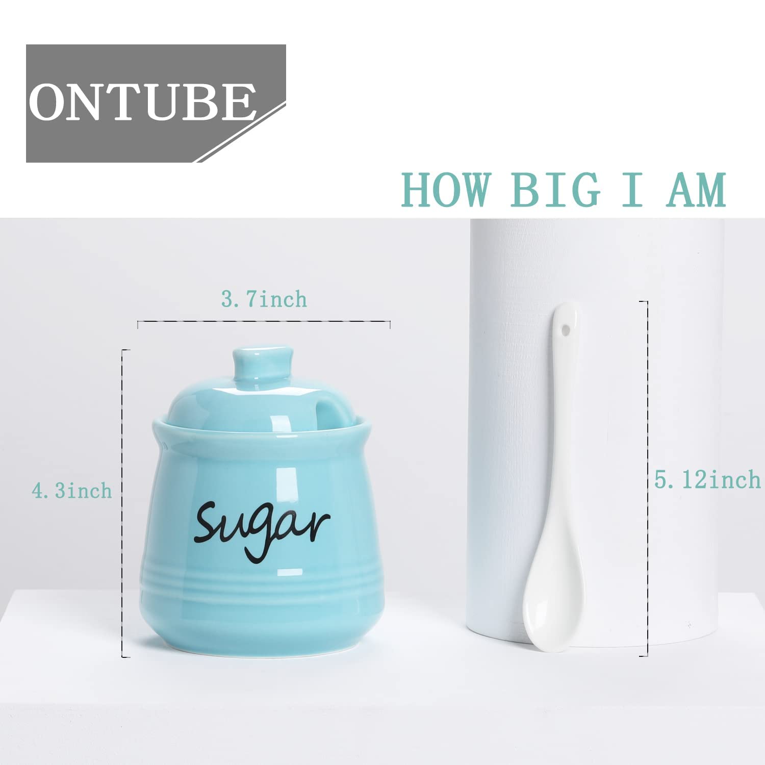 ONTUBE sugar bowl on dining table adds turquoise accent