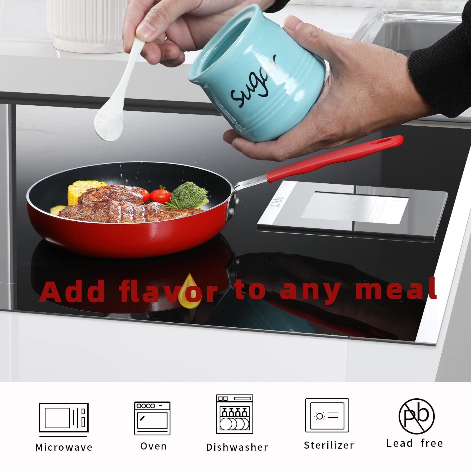 Dishwasher safe ONTUBE sugar bowl demonstrates easy cleaning