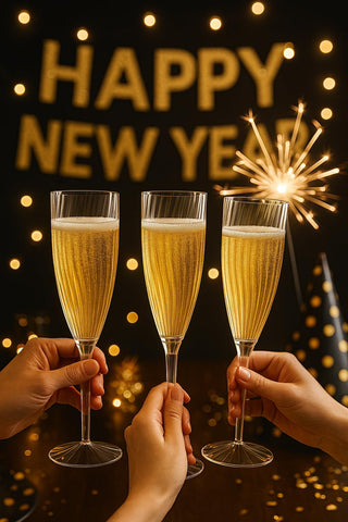 Oojami clear champagne flutes 6 oz with elegant design for toasts