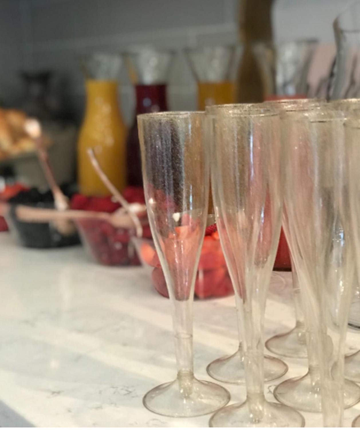 Oojami BPA-free durable plastic flutes suitable for reuse or disposal