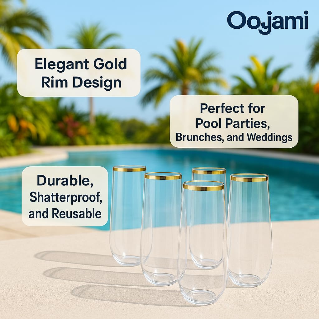 Oojami disposable champagne flutes for catering events