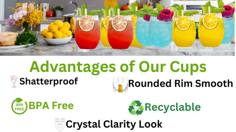 Oojami unbreakable glasses provide safe, sturdy serving without fragile glass.