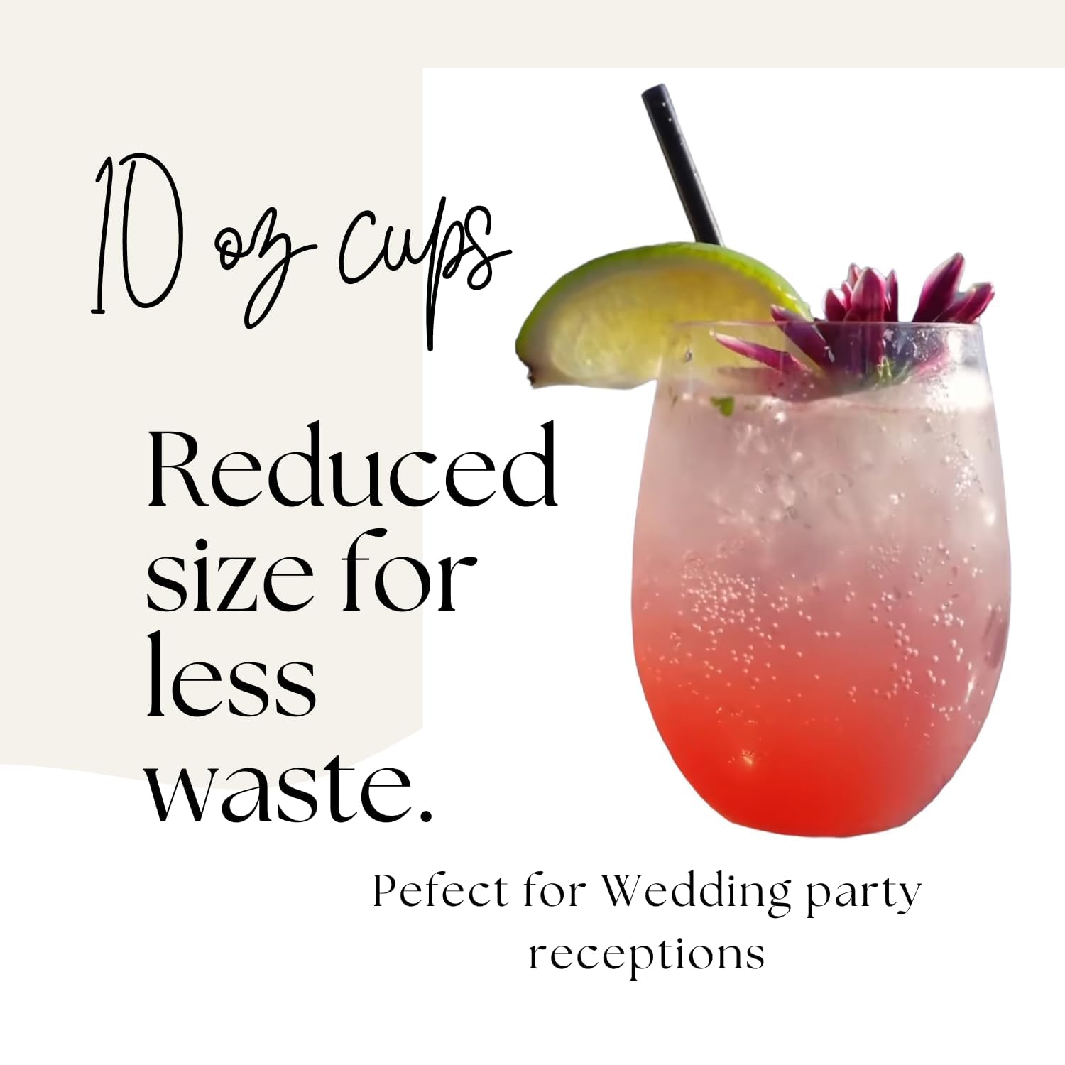 Oojami elegant plastic wine glasses for festive indoor or outdoor events.
