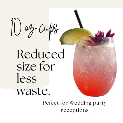 Oojami elegant plastic wine glasses for festive indoor or outdoor events.