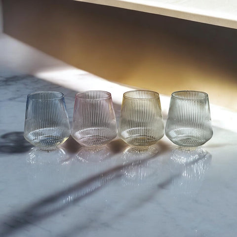 OOJAMI Ripple Origami stemless wine glasses suit weddings and elegant events.