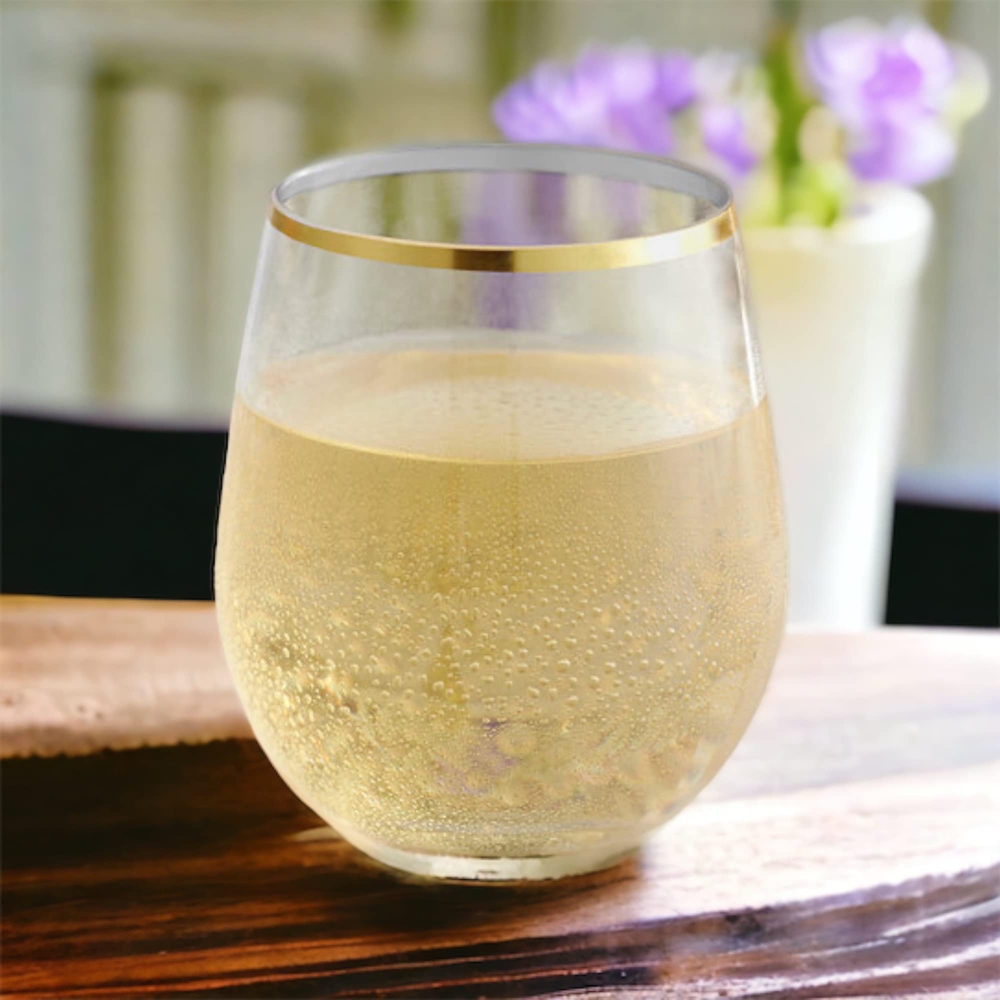 Oojami crystal-clear disposable glasses offer a safe, shatterproof option for events.