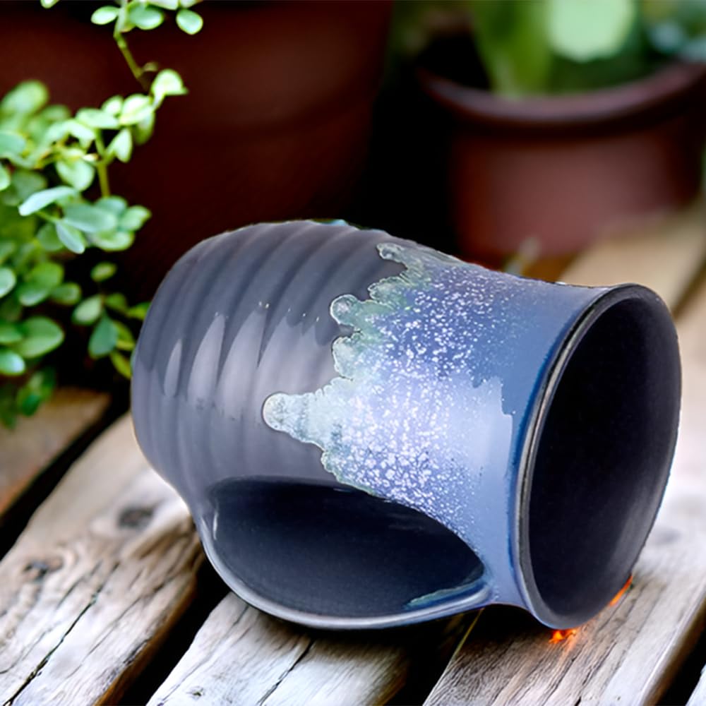 oojdzoo handmade pottery mug with unique patterns adds artisanal charm to tea