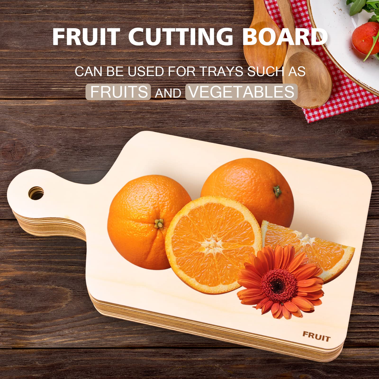 Oomcu mini cutting board used as serving tray for DIY decor.