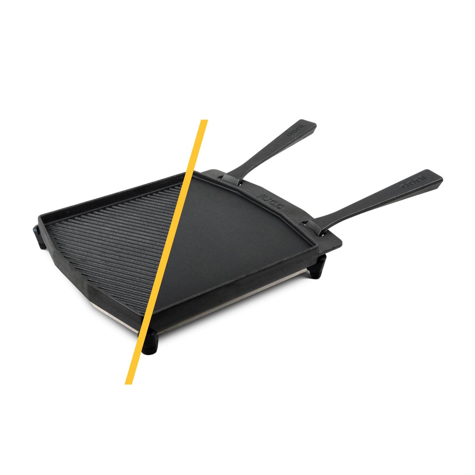 Ooni grizzler plate smooth side ideal for eggs and fajitas.