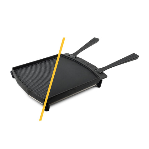 Ooni grizzler plate smooth side ideal for eggs and fajitas.