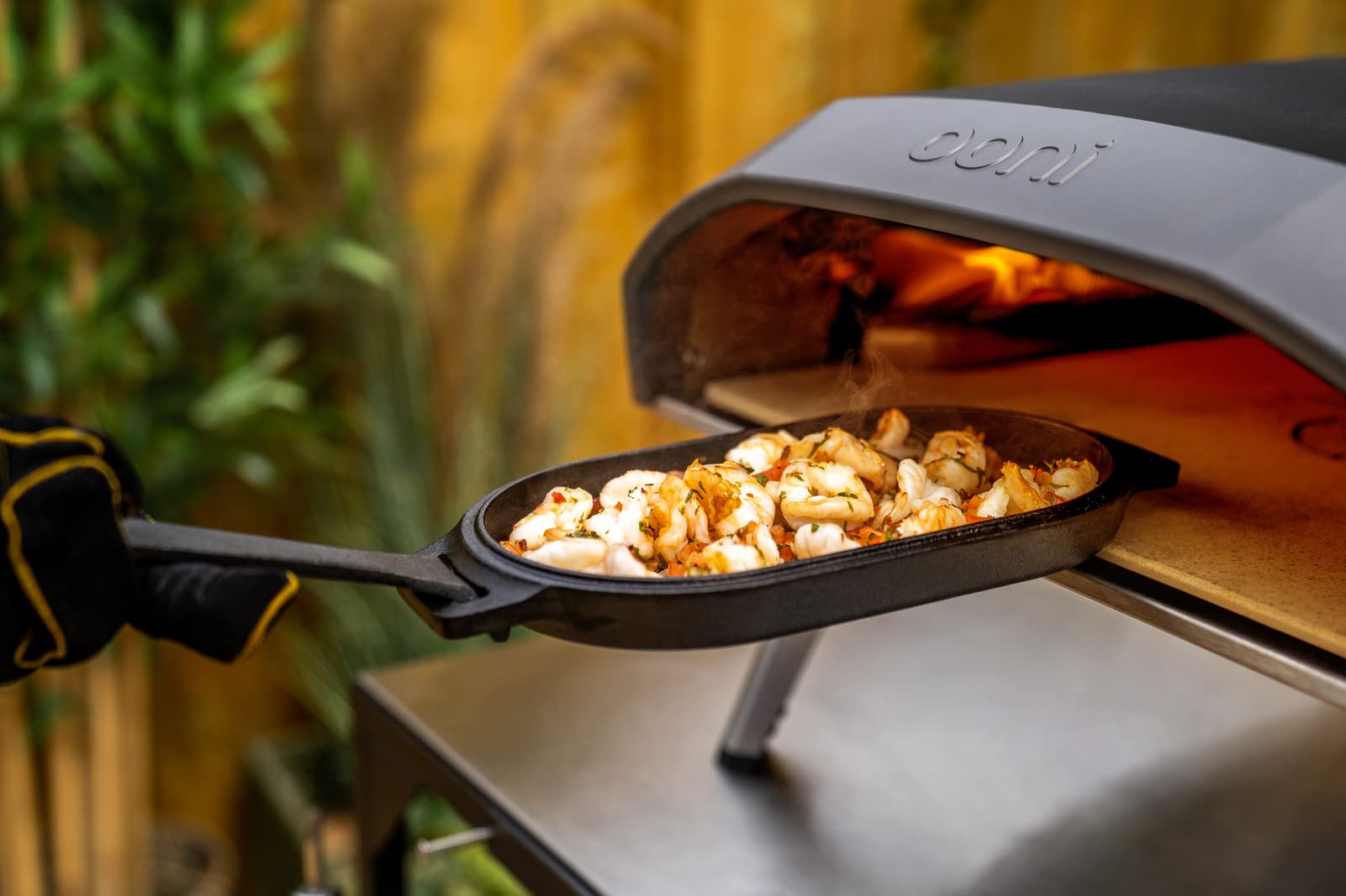 Ooni Sizzler Pan compatible with Ooni ovens, open fires, and domestic stoves.