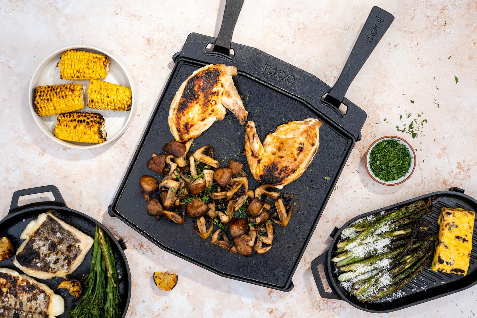 Ooni stainless steel trivet included to protect surfaces.