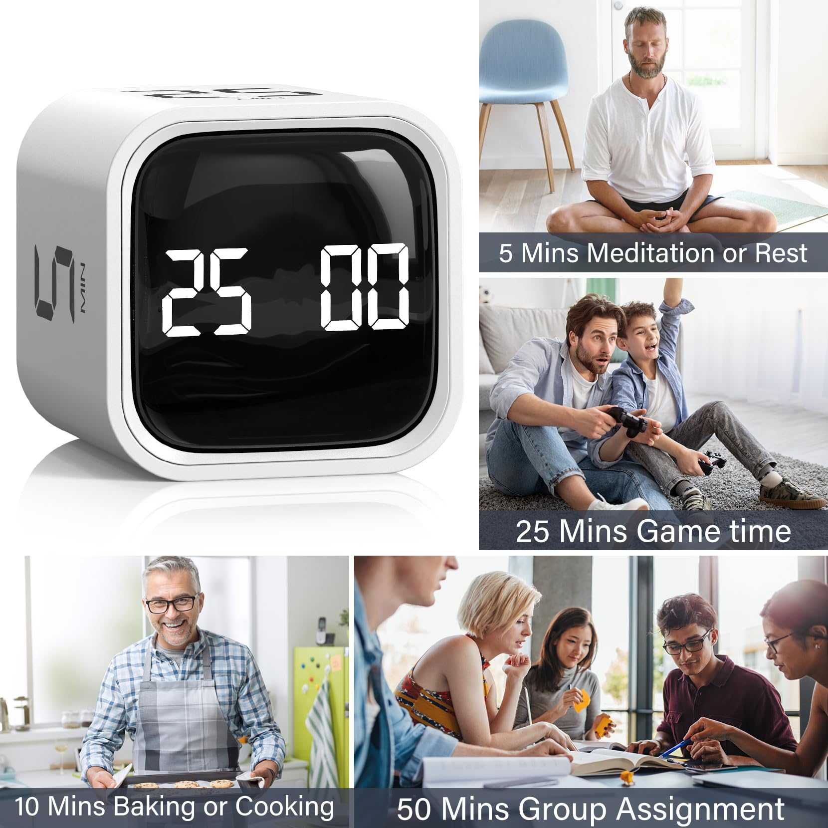OORAII ADHD-friendly productivity timer close-up highlighting tactile flip design.