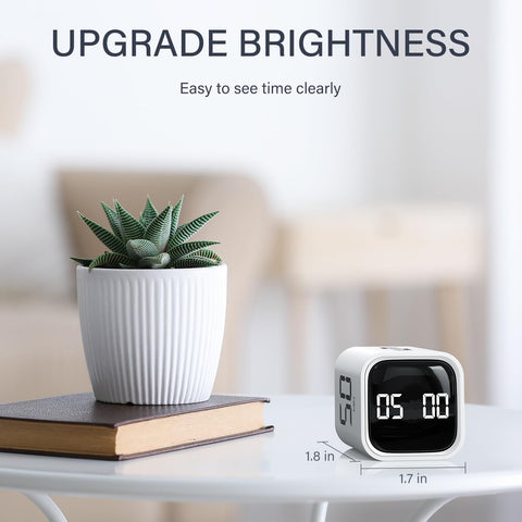 OORAII compact cube timer on a clean white surface, suitable for study and classroom.