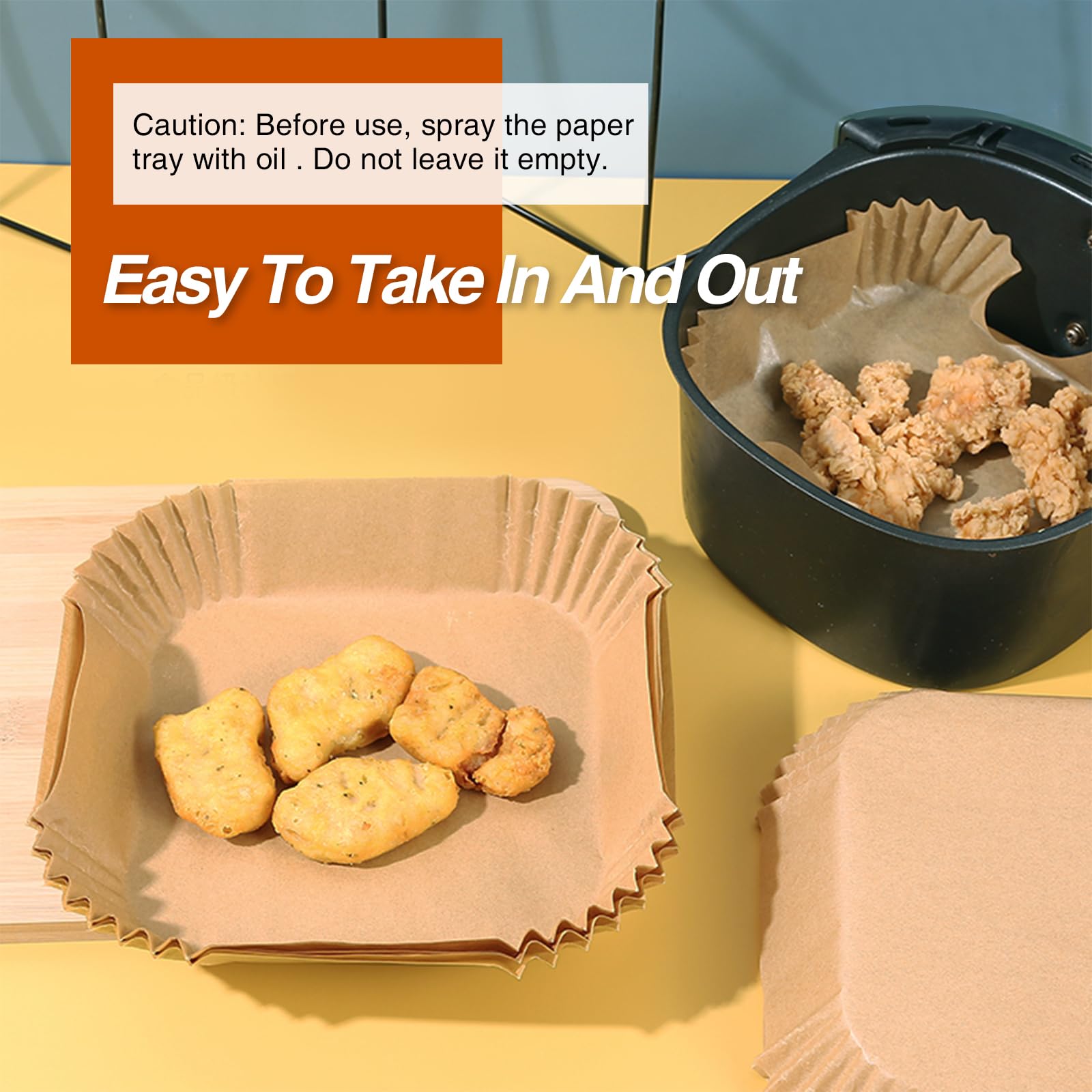OOTDAY 6.5-inch liners fit 2-4 qt air fryers for quick meals.
