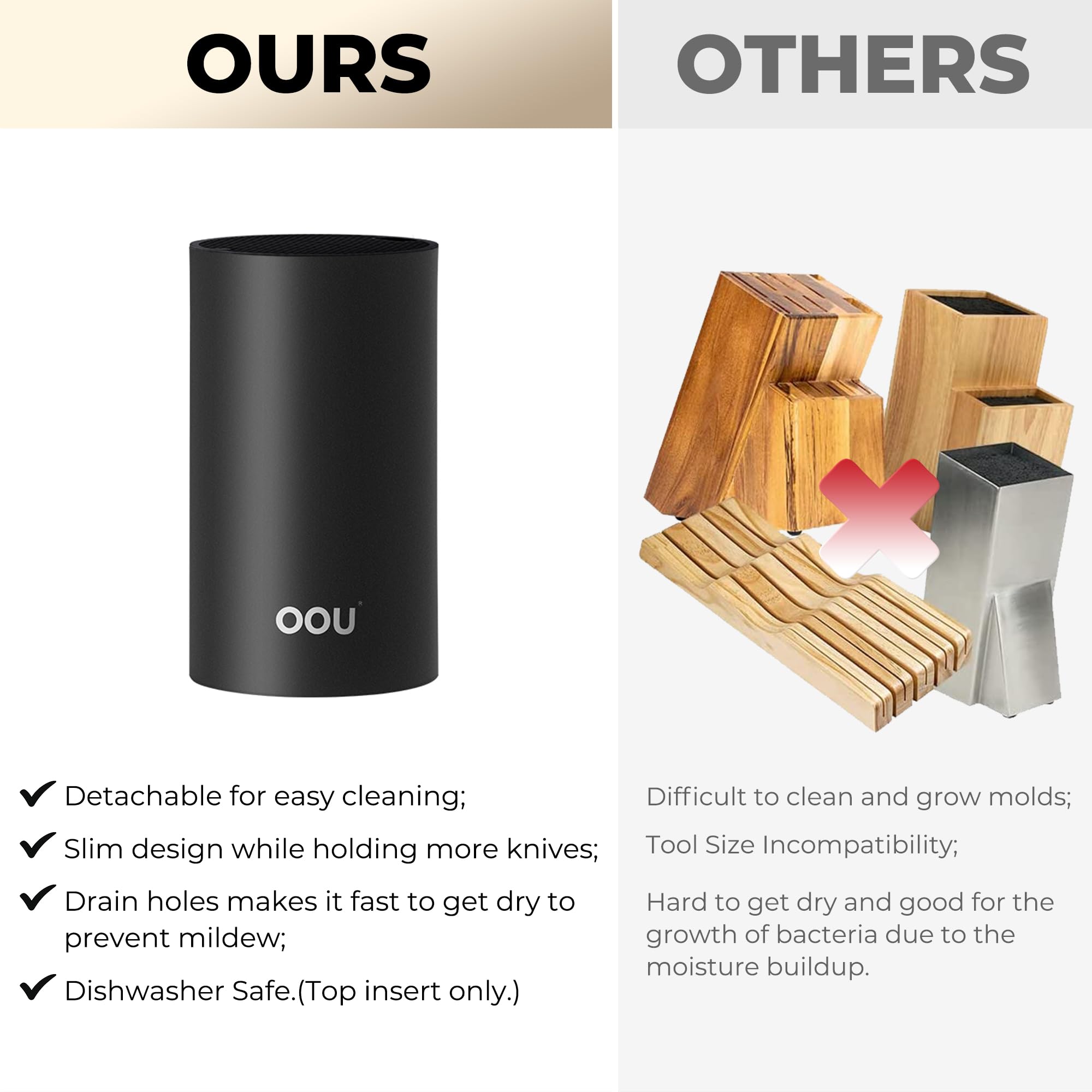 OOU block reused as a vase or storage container for home decor.