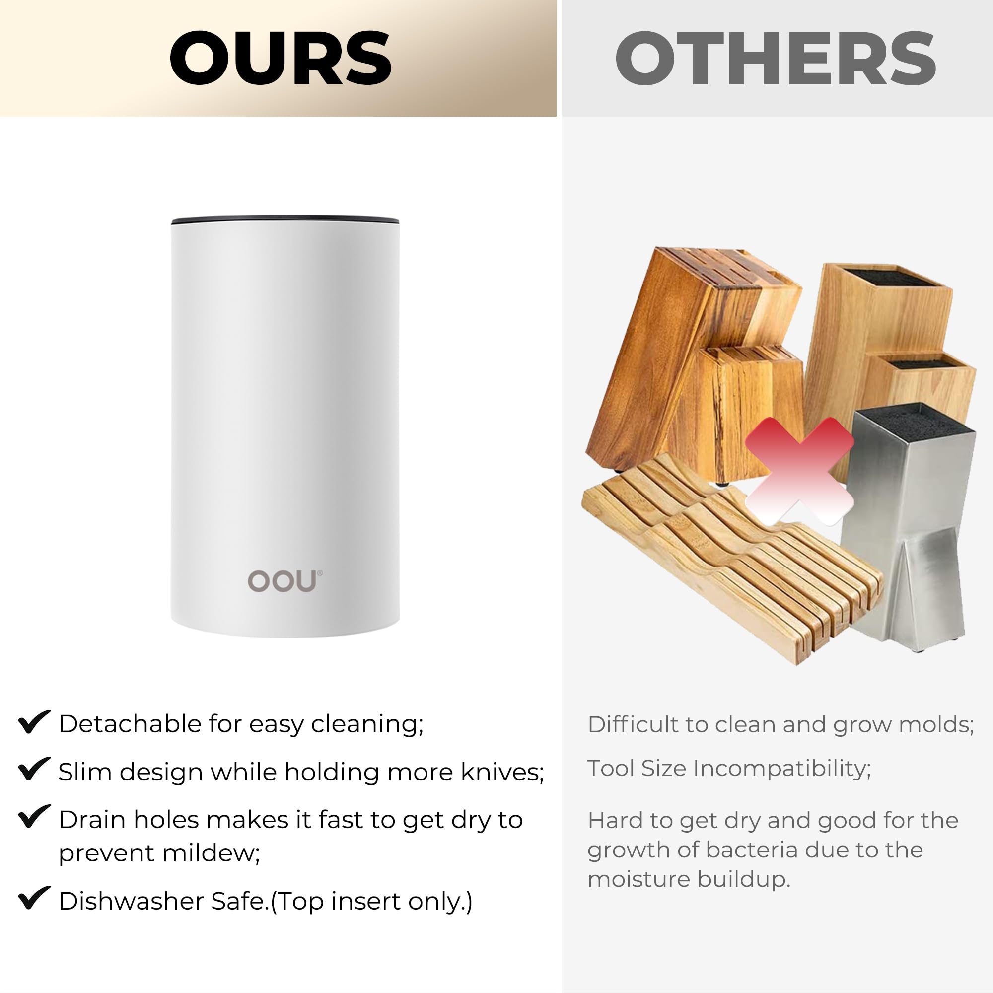 OOU knife block round versatile storage and decorative use