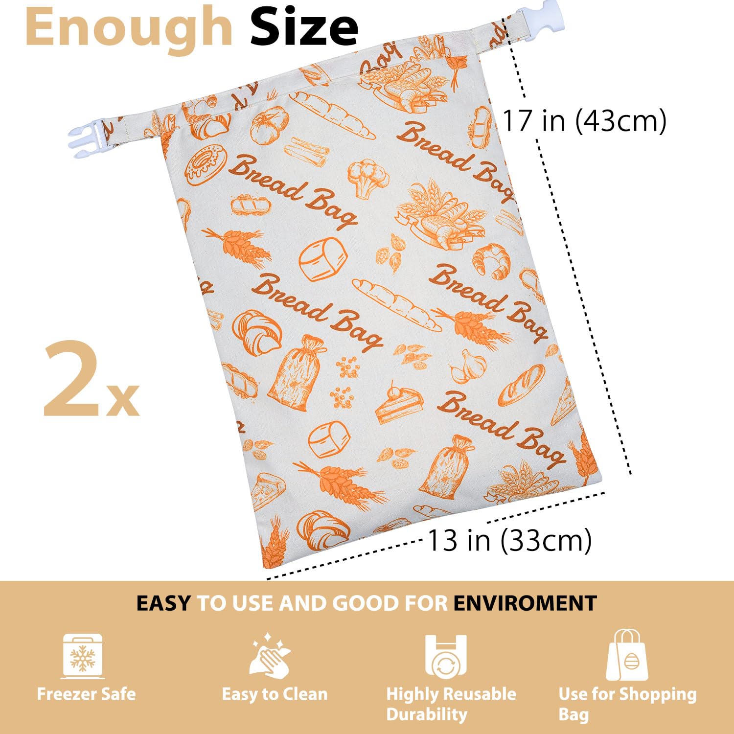 OOW beeswax bread bag helps freezer storage without freezer burn