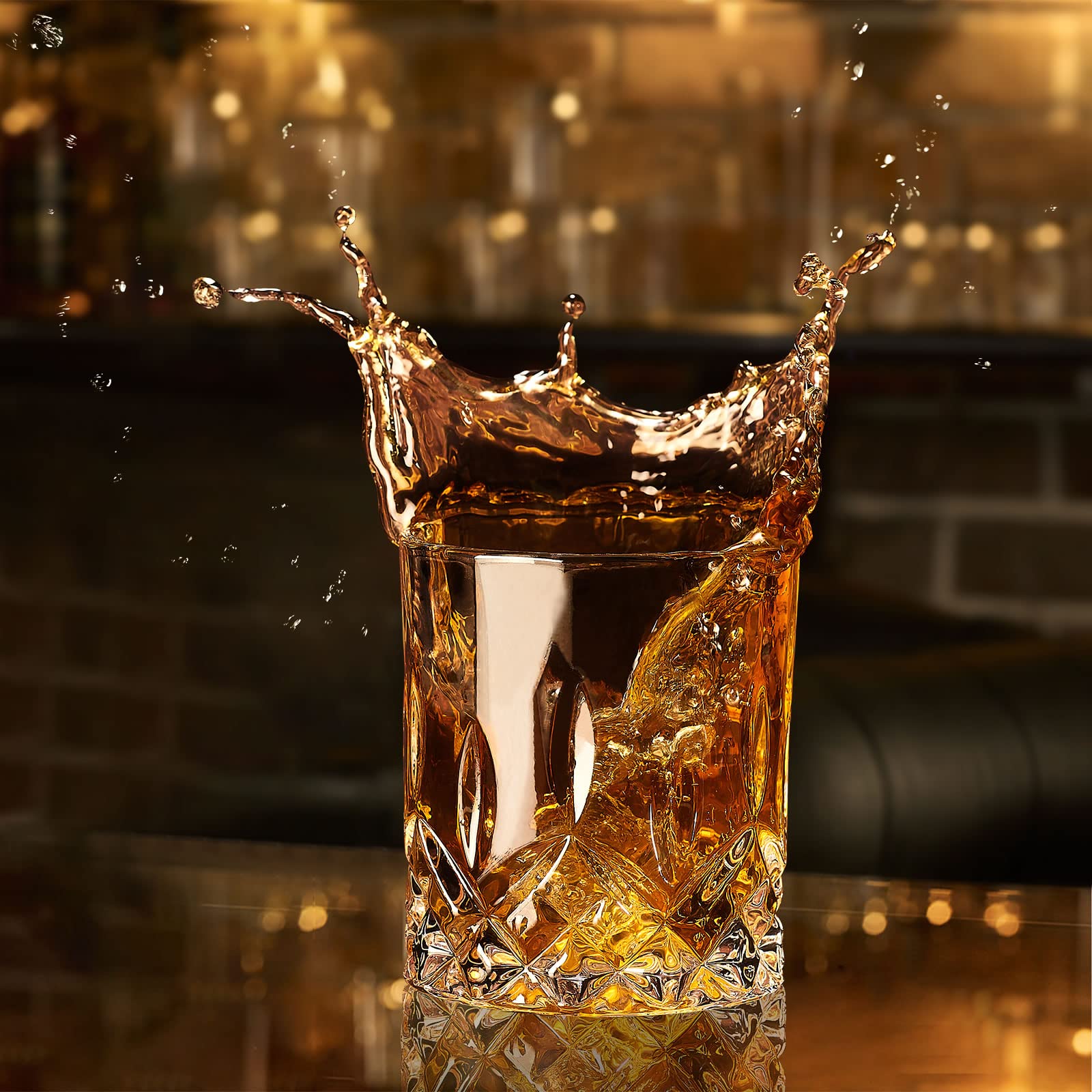 OPAYLY home bar scene with oversized ice cubes for slow sipping.
