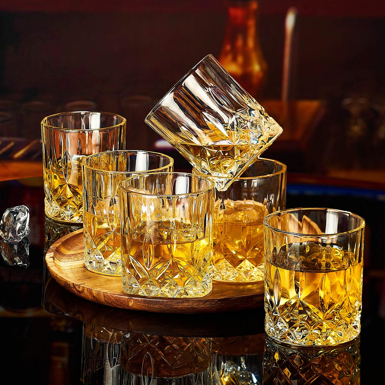 OPAYLY thick-edge whiskey glass with sturdy base for stable pours
