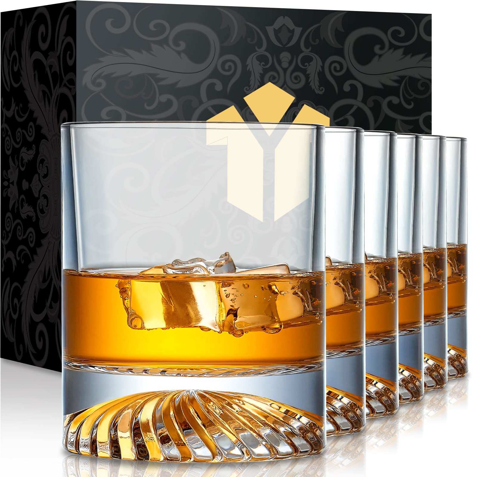 OPAYLY whiskey glass 12oz set delivers crystal clarity for whiskey and cocktails.