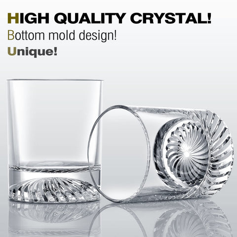 OPAYLY whiskey glasses close-up, crystal sparkle enhances color and aroma.