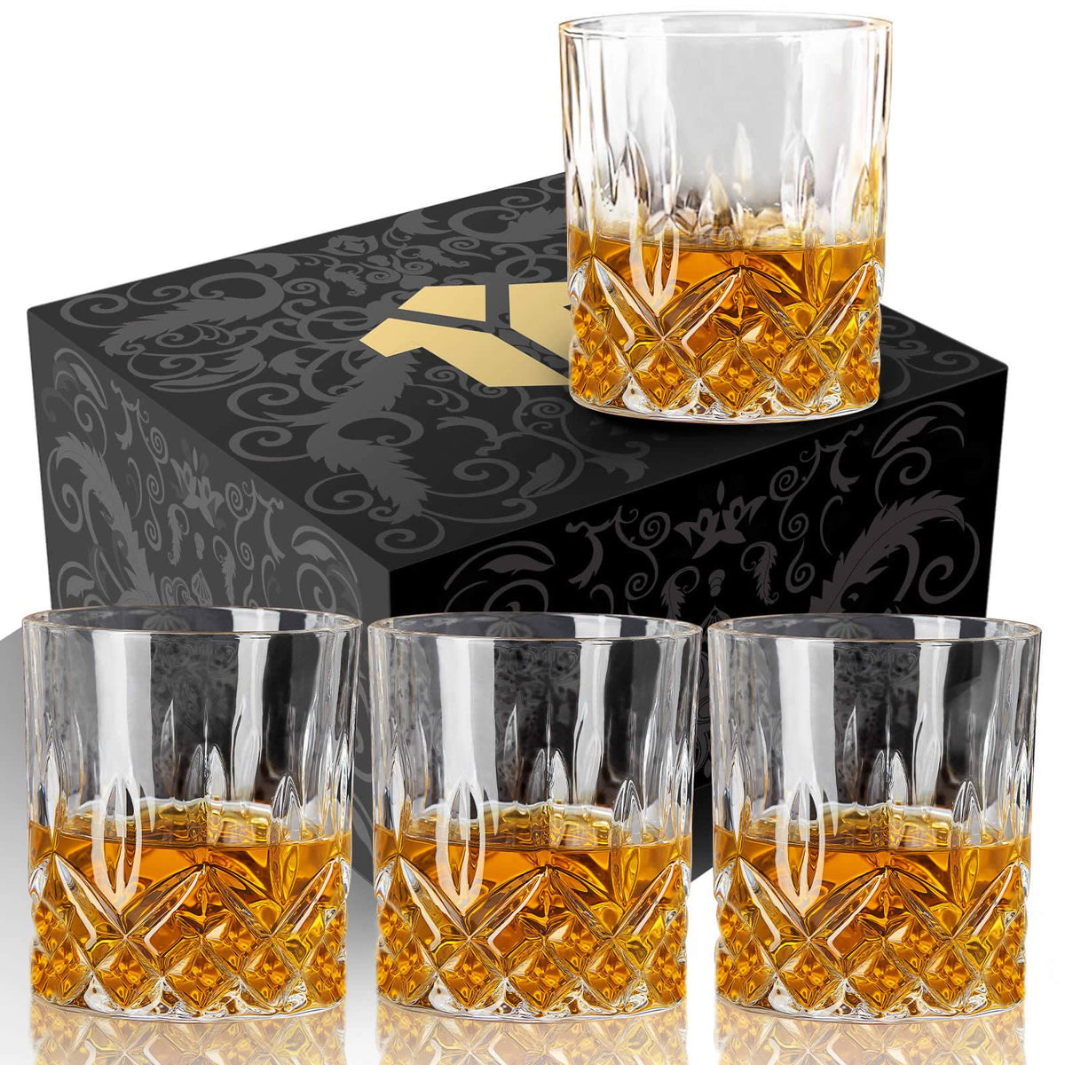 OPAYLY whiskey glasses set of 4—perfect for savoring scotch and bourbon at home.