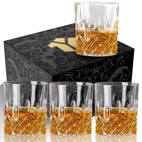OPAYLY whiskey glasses set of 4—perfect for savoring scotch and bourbon at home.