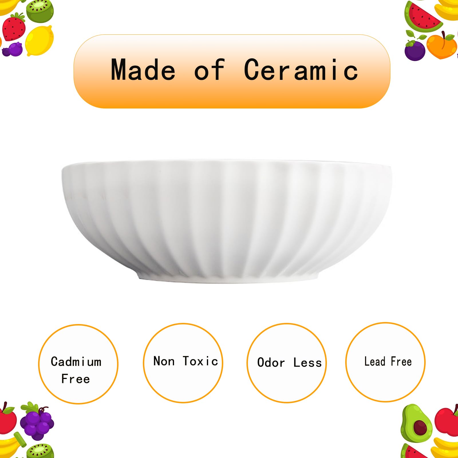 Opeikla bowl with 86 oz capacity for fruits and vegetables