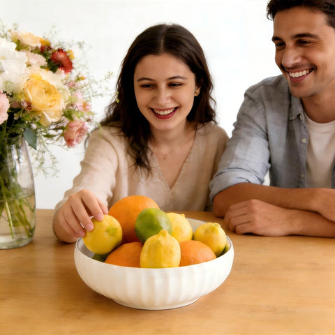 Opeikla kitchen countertop display with neatly arranged fruit