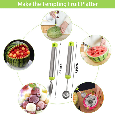 Openfly melon baller tool for uniform fruit scoops and desserts