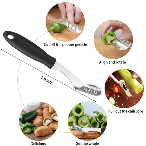 Openfly stainless steel corer blades for durable, sharp cuts in peppers and zucchini
