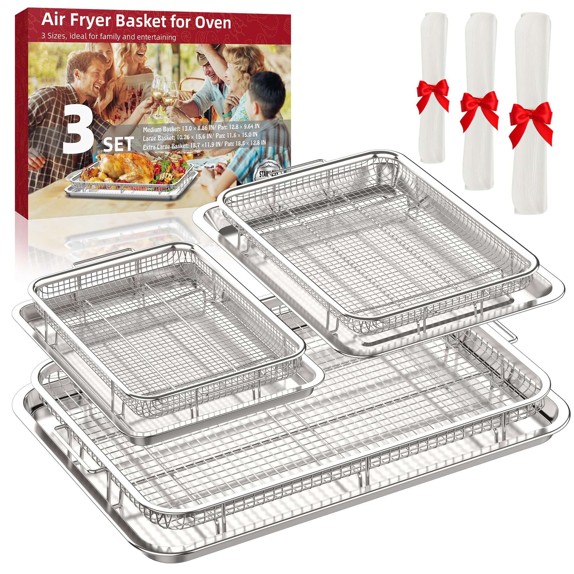 OPENICE medium air fryer basket for oven showing compact design for crispy, oil-minimized meals