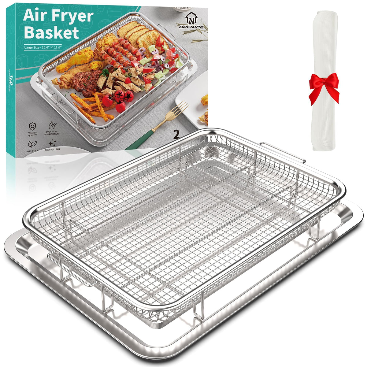 OPENICE air fryer basket in oven with large capacity for families