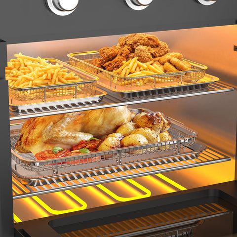 OPENICE large tray collects drippings, keeping oven clean while browning veggies