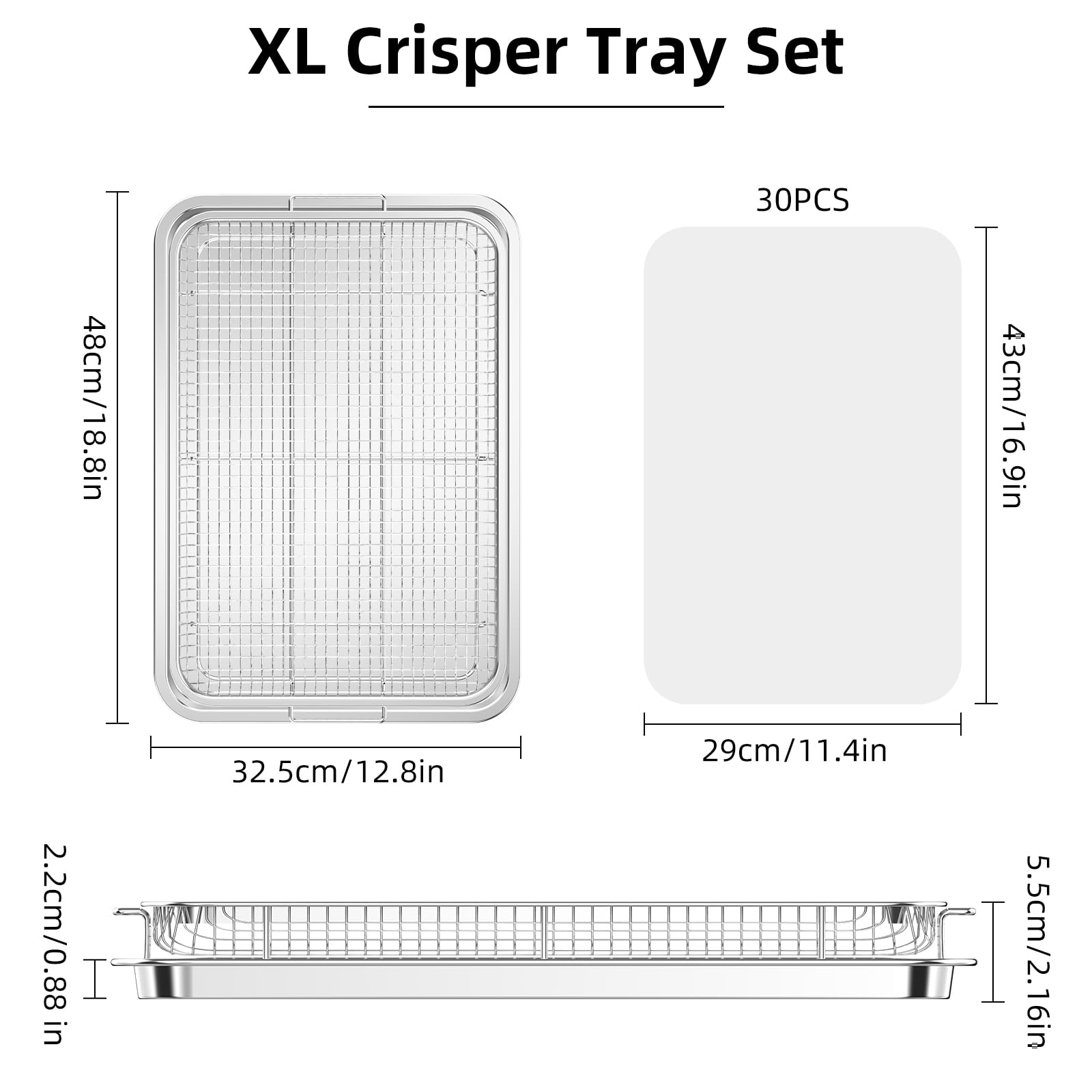 OPENICE oven tray under basket demonstrates grease-free cleanup for mess-free cooking