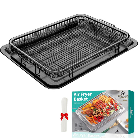 OPENICE air fryer basket for oven shows large capacity for family meals.