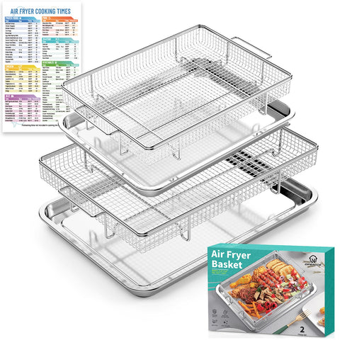 OPENICE oven air fryer basket thicker design boosts browning with even heat.