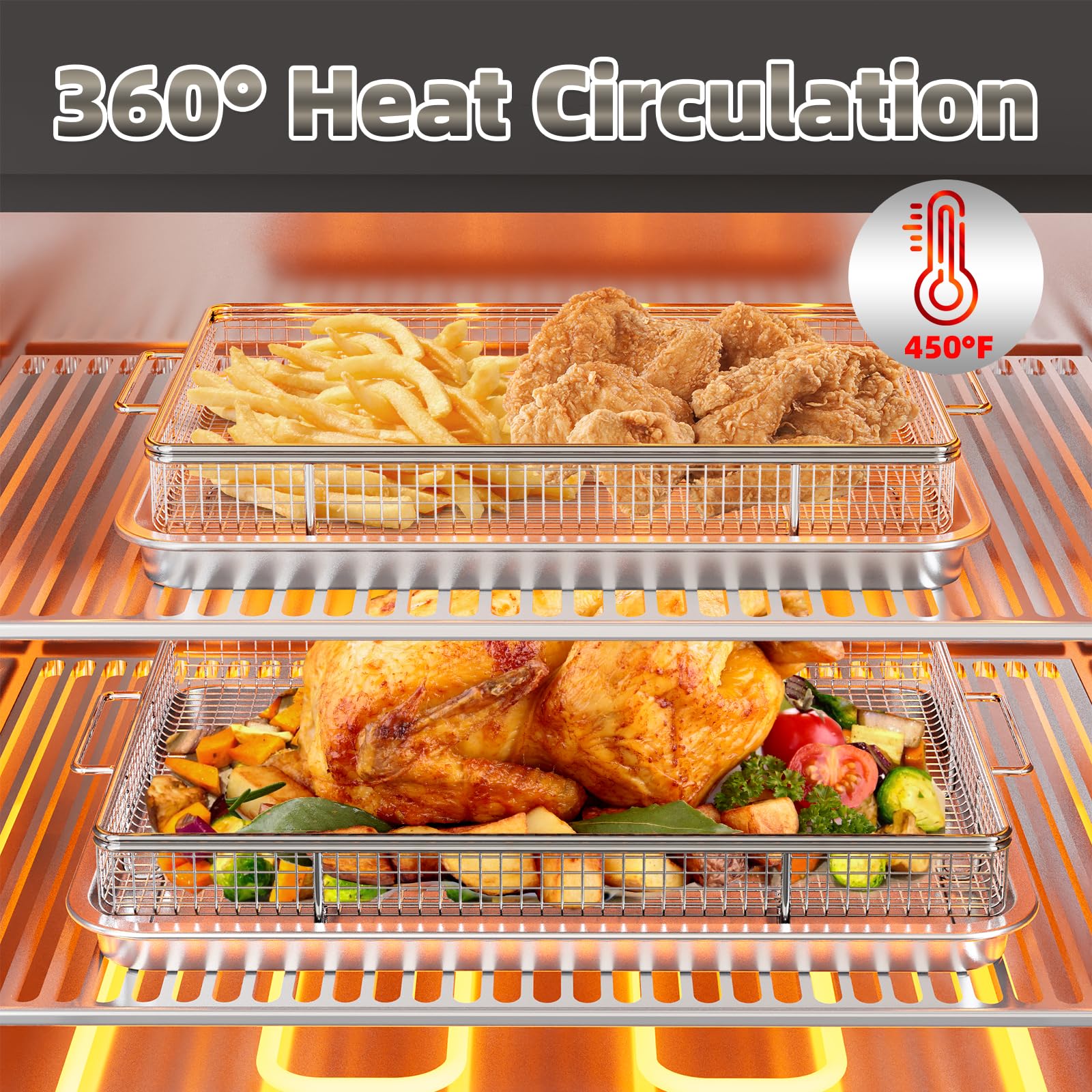 OPENICE stainless steel crisper basket resists flaking for long-lasting performance.