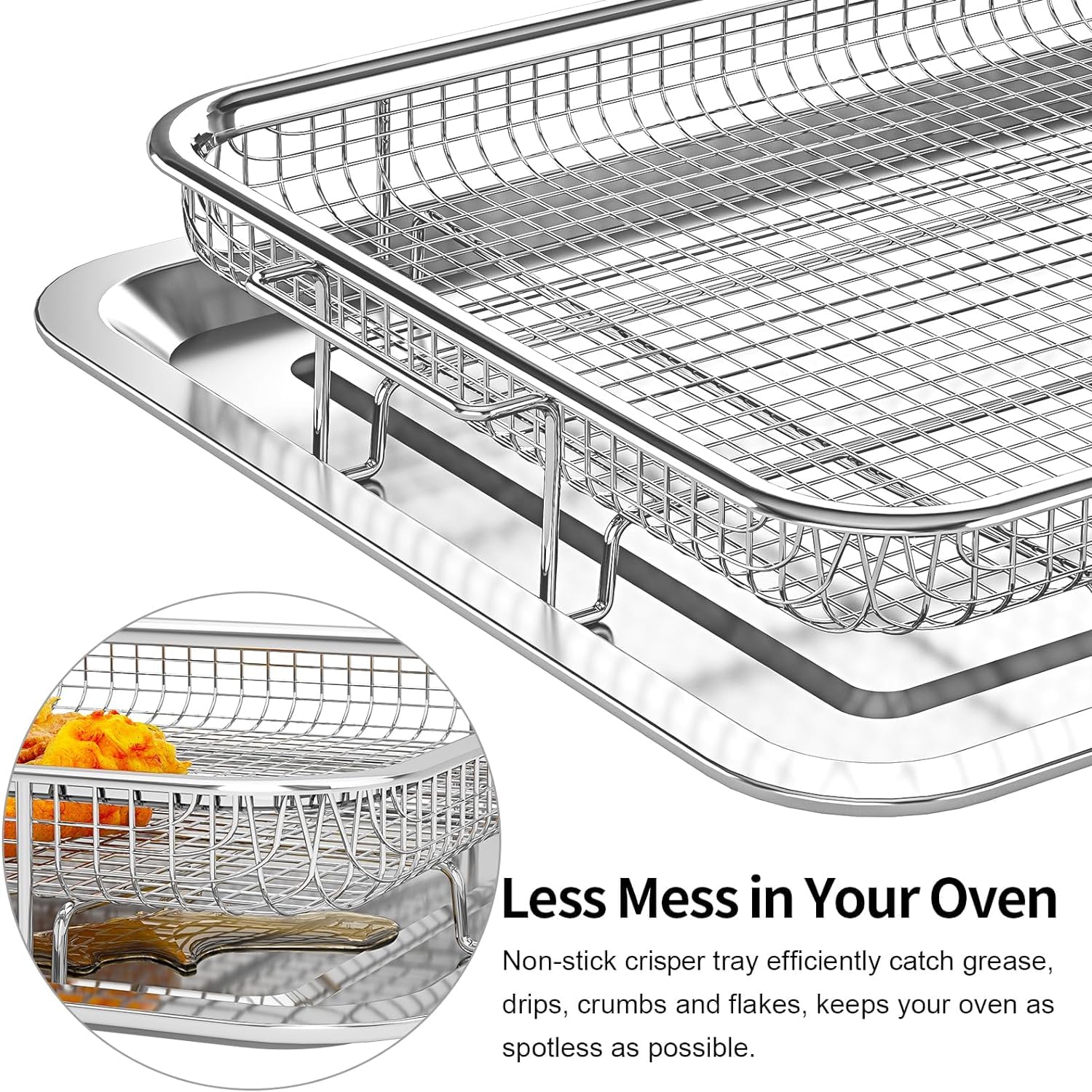 OPENICE stainless steel tray supports clean, drip-free cooking