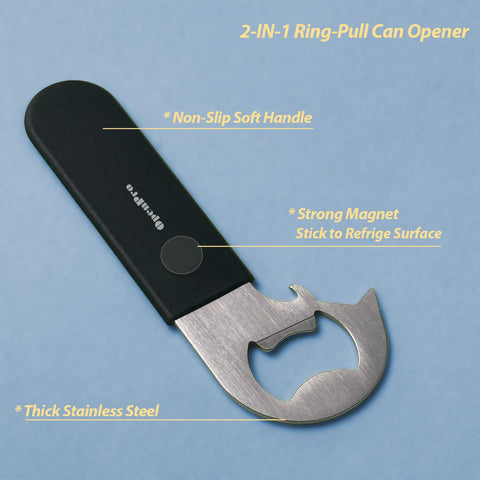OPENPRO Magnetic 2-in-1 opener demonstrates easy ring-pull access for beer bottles.