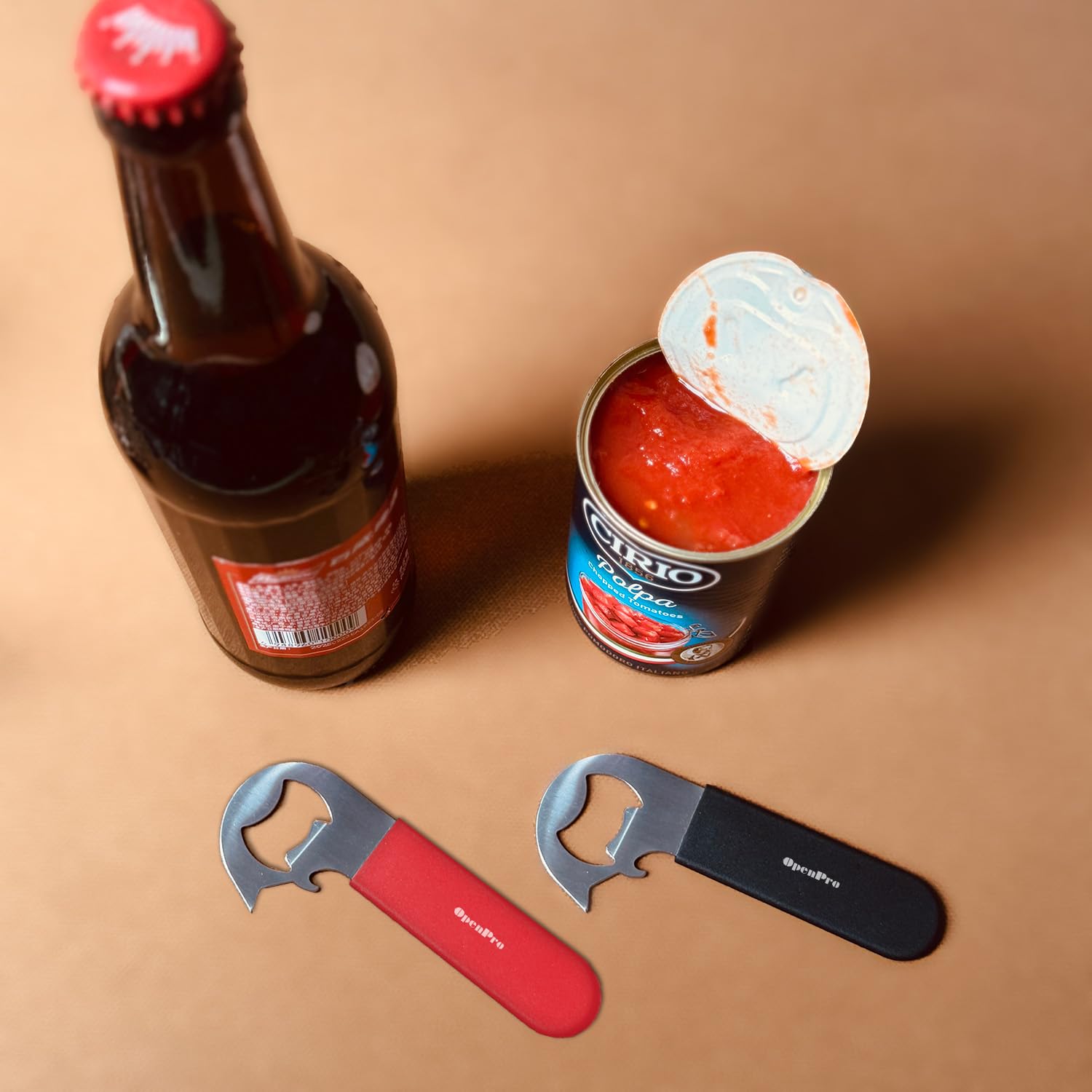 OPENPRO Red finish adds a vibrant, easy-to-spot kitchen accessory.