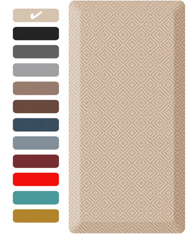 Ophanie kitchen mat with 0.75-inch cushion for fatigue relief while standing