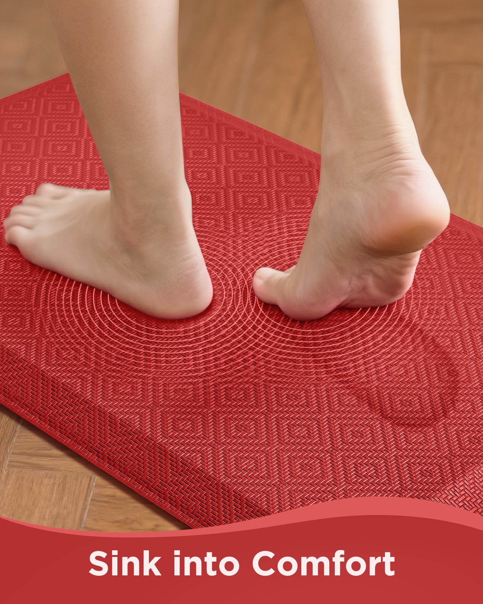 Ophanie kitchen mat 0-75 inch thick design provides comfortable standing during meal prep