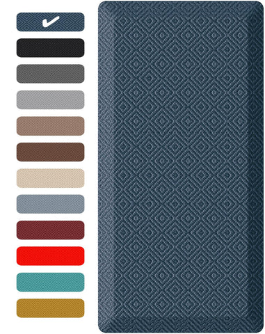 Ophanie kitchen mat 20x39 blue anti-fatigue cushion improves standing comfort.