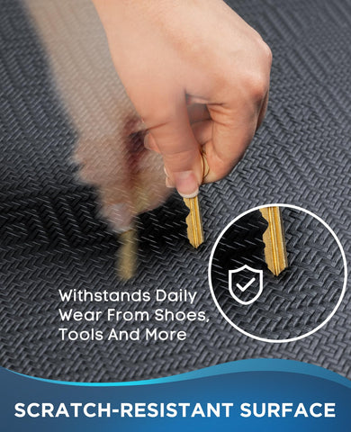 Ophanie mat features a beveled edge to prevent tripping during movement